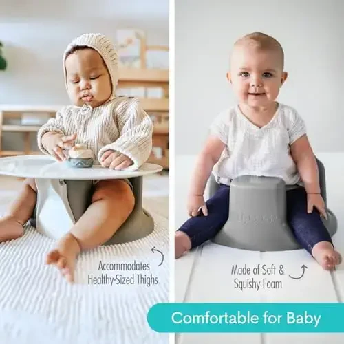 Upseat – The Original Ergonomic Baby Floor & Booster Seat with Tray, Developed with Physical Therapists for Upright Posture & Healthy Hip Development, 4–24 Months, Dishwasher-Safe Extra-Large Tray - 3