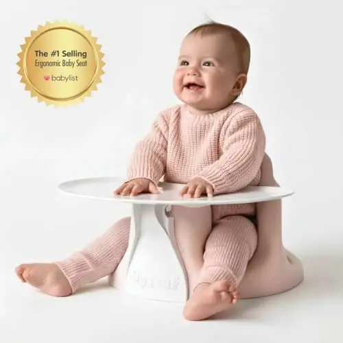 Upseat – The Original Ergonomic Baby Floor & Booster Seat with Tray, Developed with Physical Therapists for Upright Posture & Healthy Hip Development, 4–24 Months, Dishwasher-Safe Extra-Large Tray - 2