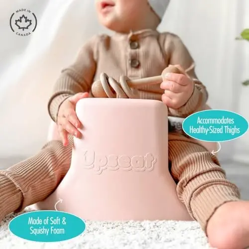 Upseat – The Original Ergonomic Baby Floor & Booster Seat with Tray, Developed with Physical Therapists for Upright Posture & Healthy Hip Development, 4–24 Months, Dishwasher-Safe Extra-Large Tray - 4