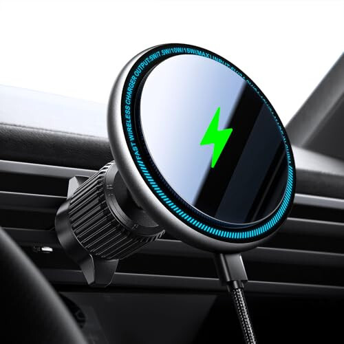 UPTOHIGH for Magsafe Car Mount Charger, 15W Fast Charging LED Magnetic Wireless Car Charger, Air Vent Phone Holders for Your Car for Magsafe Car Phone Holder for iPhone 15/14/13/12 Fast Charging - 1