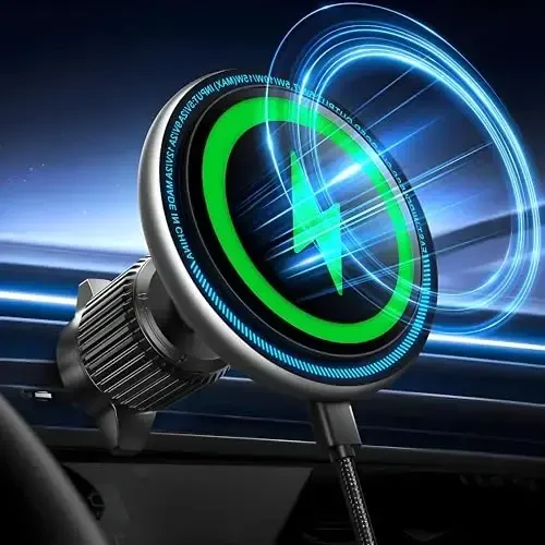 UPTOHIGH for Magsafe Car Mount Charger, 15W Fast Charging LED Magnetic Wireless Car Charger, Air Vent Phone Holders for Your Car for Magsafe Car Phone Holder for iPhone 15/14/13/12 Fast Charging - 6