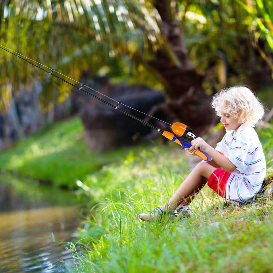 Urban Deco Kids Fishing Pole Set Portable Telescopic Kids Fishing Rod and Reel Combo Kit with Tackle Box for Beginners, Boys,Girls,Youth,Children - 5