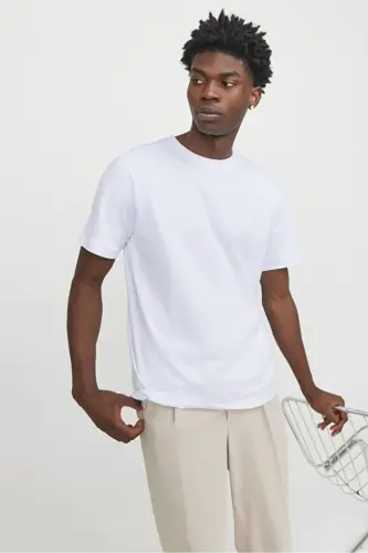 Jjeurban Edge Tee Ss O-Neck Noos Erkek T-shirt 12254412 White - WHİTE - 2