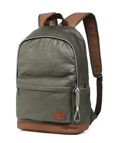 Urban Light Coated Canvas Backpack-Green - 2