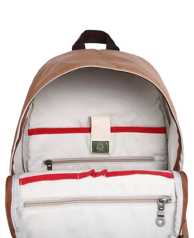 Urban Light Coated Canvas Backpack-Khaki - 5