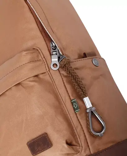 Urban Light Coated Canvas Backpack-Khaki - 9