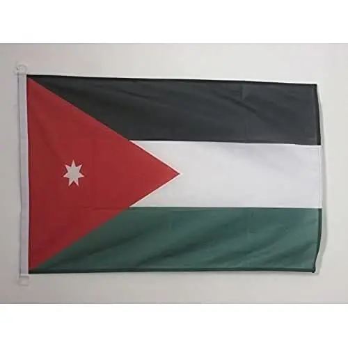 Jordan NAUTICAL Flag 18'' x 12'' - Jordanian flags 30 x 45 cm. - Banner 12x18 in for boat - AZ FLAG - 1