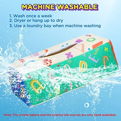 URMYWO Baby Tissue Box Toy, Montessori Baby Toys for 6-12 Months 1 Year Old Boy Girl, Soft Crinkle Sensory Toys for Infant Toddlers, Stocking Stuffers, Baby Boy Girl Gifts - 5