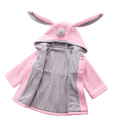 Urtrend Baby Girl's Toddler Kids Fall Winter Coat Jacket Outerwear Ears Hood Hoodie - 3