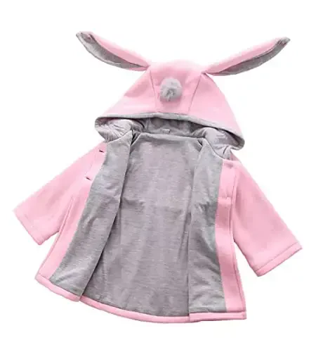 Urtrend Baby Girl's Toddler Kids Fall Winter Coat Jacket Outerwear Ears Hood Hoodie - 3