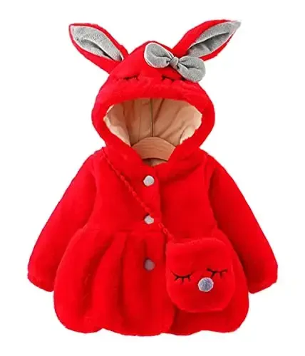 Urtrend Baby Girl's Toddler Kids Fall Winter Coat Jacket Outerwear Ears Hood Hoodie 