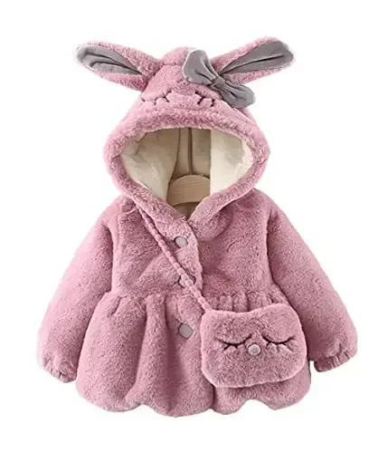 Urtrend Baby Girl's Toddler Kids Fall Winter Coat Jacket Outerwear Ears Hood Hoodie - 1