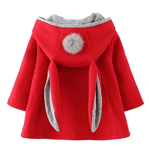 Urtrend Baby Girl's Toddler Kids Fall Winter Coat Jacket Outerwear Ears Hood Hoodie - 1