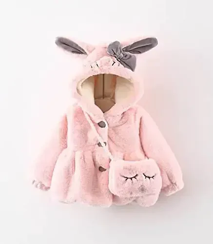 Urtrend Baby Girl's Toddler Kids Fall Winter Coat Jacket Outerwear Ears Hood Hoodie - URTREND (1)