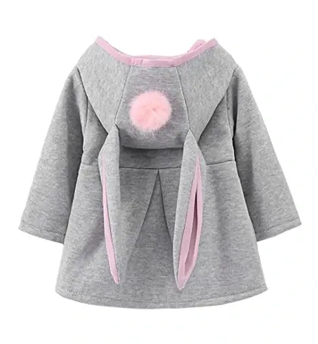 Urtrend Baby Girl's Toddler Kids Fall Winter Coat Jacket Outerwear Ears Hood Hoodie - 1