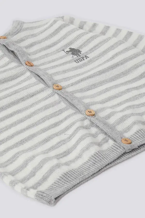 U.S. Polo Assn Baby Girl Cardigan with Bone Buttons - 2