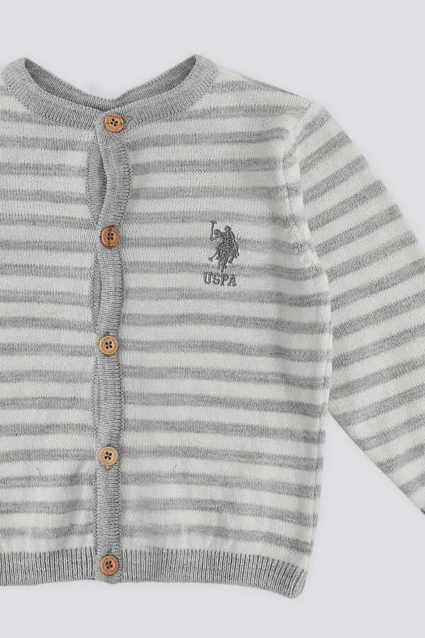 U.S. Polo Assn Baby Girl Cardigan with Bone Buttons - 3