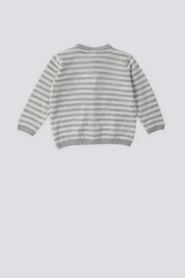 U.S. Polo Assn Baby Girl Cardigan with Bone Buttons - 4