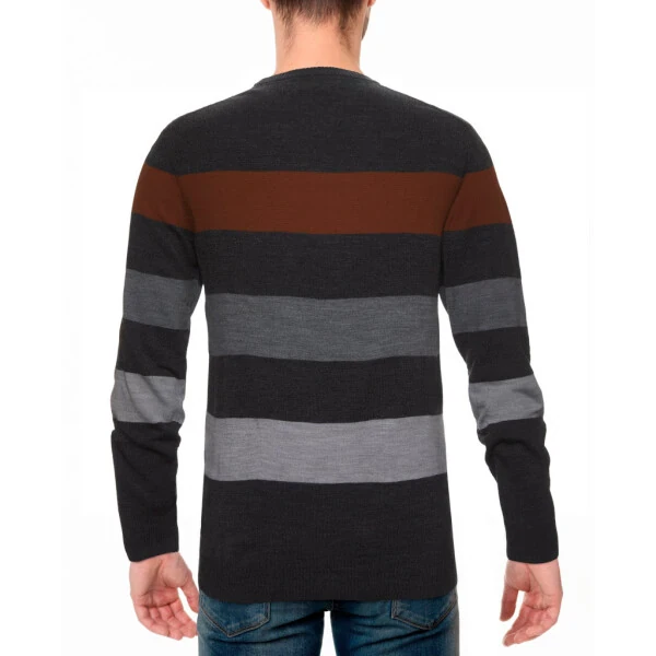 U.S. Polo Assn. erkaklar Color Block chiziqli ekipaj sviteri (ko'mir Heather, Small) - 2