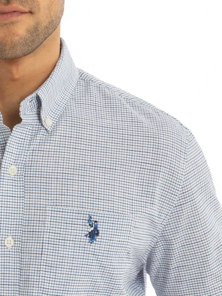 U.S. Polo Assn. Erkaklar Kalta Yengli Tugmali Ko'ylak - U.S. POLO ASSN. (1)