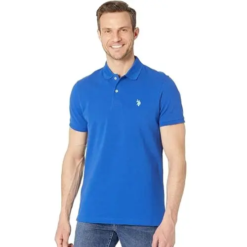 U.S. Polo Assn. Erkaklar klassik polo ko'ylagi, ikki tugmali pike polo ko'ylagi, yozgi moda golf ko'ylagi 