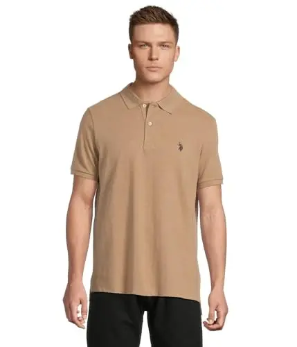 U.S. Polo Assn. Erkaklar klassik polo ko'ylagi, ikki tugmali Pique polo ko'ylagi, yozgi moda golf ko'ylagi 