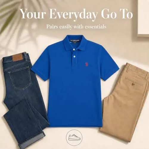 U.S. Polo Assn. Erkaklar klassik polo ko'ylagi, ikki tugmali Pique polo ko'ylagi, yozgi moda golf ko'ylagi - 5