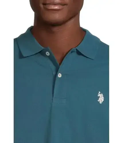 U.S. Polo Assn. Erkaklar klassik polo ko'ylagi, ikkita tugmali Pique polo ko'ylagi, yozgi moda golf ko'ylagi - 4