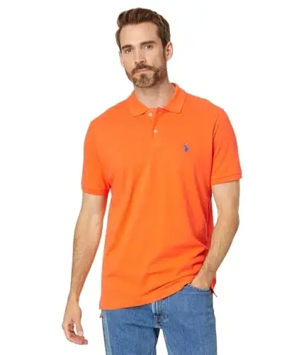 U.S. Polo Assn. Erkaklar klassik polo ko'ylagi, ikkita tugmali Pique polo ko'ylagi, yozgi moda golf ko'ylagi 