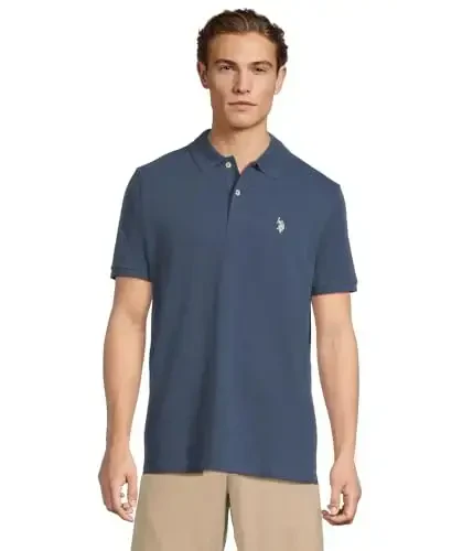 U.S. Polo Assn. Erkaklar klassik polo ko'ylagi, ikkita tugmali Pique polo ko'ylagi, Yozgi moda golf ko'ylagi - 1