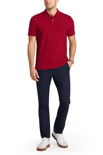 U.S. Polo Assn. Erkaklar uchun klassik polo ko'ylagi, ikki tugmali Pique polo ko'ylagi, yozgi moda golf ko'ylagi | Ikki tugmali Pique polo ko'ylagi, yozgi moda golf ko'ylagi - U.S. POLO ASSN. (1)