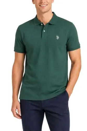 U.S. Polo Assn. Erkaklar uchun klassik polo ko'ylagi, ikki tugmali Pique polo ko'ylagi, yozgi moda golf ko'ylagi | Ikki tugmali Pique polo ko'ylagi, yozgi moda golf ko'ylagi - U.S.
