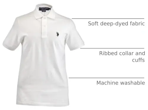 U.S. Polo Assn. Erkaklar uchun klassik polo ko'ylagi, ikki tugmali Pique polo ko'ylagi, yozgi moda golf ko'ylagi | Ikki tugmali Pique polo ko'ylagi, yozgi moda golf ko'ylagi 