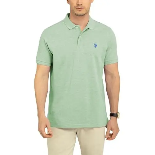 U.S. Polo Assn. Erkaklar uchun klassik polo ko'ylagi, ikki tugmali Pique polo ko'ylagi, yozgi moda golf ko'ylagi | Ikki tugmali Pique polo ko'ylagi, yozgi moda golf ko'ylagi - 1