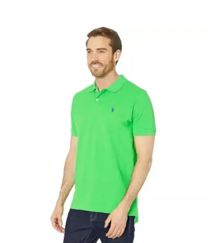 U.S. Polo Assn. Men's Classic Polo Shirt, Two-Button Closure Pique Polo Shirt, Summer Fashion Golf Shirt | Two-Button Closure Pique Polo Shirt, Summer Fashion Golf Shirt - 2