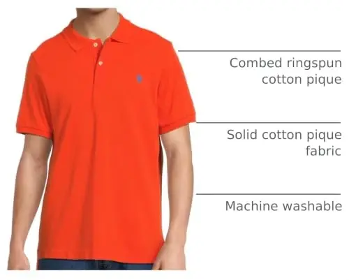 U.S. Polo Assn. Men's Classic Polo Shirt, Two-Button Closure Pique Polo Shirt, Summer Fashion Golf Shirt | Two-Button Closure Pique Polo Shirt, Summer Fashion Golf Shirt - U.S. POLO ASSN.