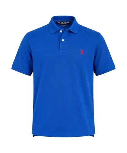 U.S. Polo Assn. Men's Classic Polo Shirt, Two-Button Closure Pique Polo Shirt, Summer Fashion Golf Shirt | Two-Button Closure Pique Polo Shirt, Summer Fashion Golf Shirt 