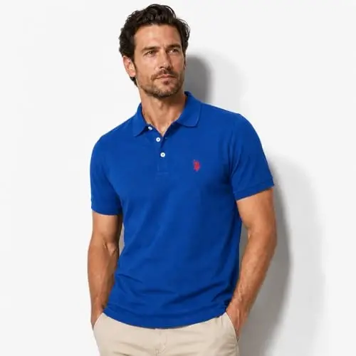 U.S. Polo Assn. Men's Classic Polo Shirt, Two-Button Closure Pique Polo Shirt, Summer Fashion Golf Shirt | Two-Button Closure Pique Polo Shirt, Summer Fashion Golf Shirt - U.S. (1)