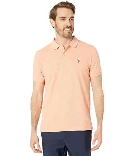 U.S. Polo Assn. Men's Classic Polo Shirt, Two-Button Closure Pique Polo Shirt, Summer Fashion Golf Shirt | Two-Button Closure Pique Polo Shirt, Summer Fashion Golf Shirt 