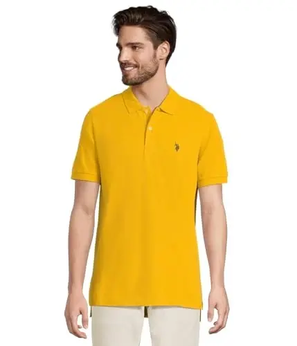 U.S. Polo Assn. Men's Classic Polo Shirt, Two-Button Closure Pique Polo Shirt, Summer Fashion Golf Shirt | Two-Button Closure Pique Polo Shirt, Summer Fashion Golf Shirt - 1