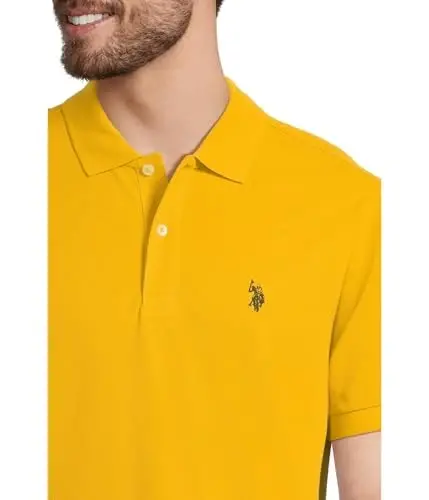 U.S. Polo Assn. Men's Classic Polo Shirt, Two-Button Closure Pique Polo Shirt, Summer Fashion Golf Shirt | Two-Button Closure Pique Polo Shirt, Summer Fashion Golf Shirt - 3