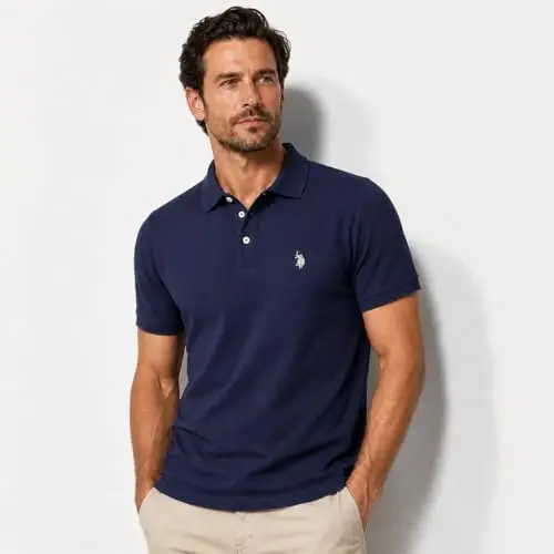 U.S. Polo Assn. Men's Classic Polo Shirt, Two-Button Closure Pique Polo Shirt, Summer Fashion Golf Shirt | Two-Button Closure Pique Polo Shirt, Summer Fashion Golf Shirt - U.S. POLO ASSN. (1)