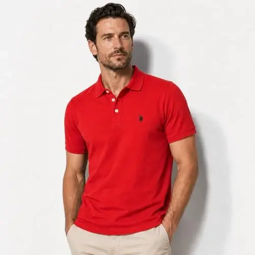 U.S. Polo Assn. Men's Classic Polo Shirt, Two-Button Closure Pique Polo Shirt, Summer Fashion Golf Shirt | Two-Button Closure Pique Polo Shirt, Summer Fashion Golf Shirt - U.S. POLO ASSN. (1)