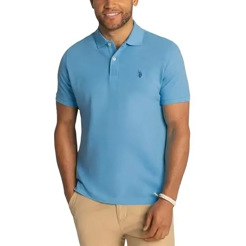 U.S. Polo Assn. Men's Classic Polo Shirt, Two-Button Closure Pique Polo Shirt, Summer Fashion Golf Shirt | Two-Button Closure Pique Polo Shirt, Summer Fashion Golf Shirt - U.S. POLO ASSN.
