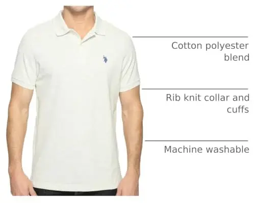 U.S. Polo Assn. Men's Classic Polo Shirt, Two-Button Closure Pique Polo Shirt, Summer Fashion Golf Shirt | Two-Button Closure Pique Polo Shirt, Summer Fashion Golf Shirt - 4
