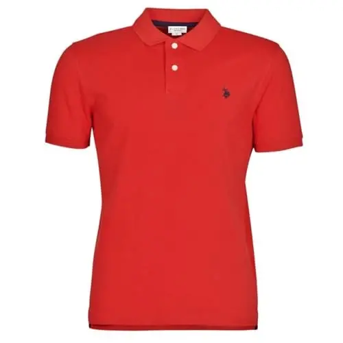 U.S. Polo Assn. Men's Classic Polo Shirt, Two-Button Closure Pique Polo Shirt, Summer Fashion Golf Shirt - 1