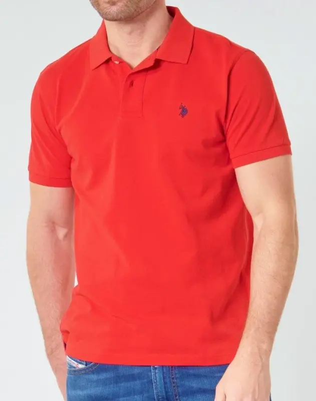 U.S. Polo Assn. Men's Classic Polo Shirt, Two-Button Closure Pique Polo Shirt, Summer Fashion Golf Shirt - 2