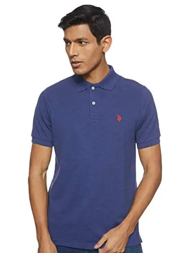 U.S. Polo Assn. Men's Classic Polo Shirt, Two-Button Closure Pique Polo Shirt, Summer Fashion Golf Shirt - 1