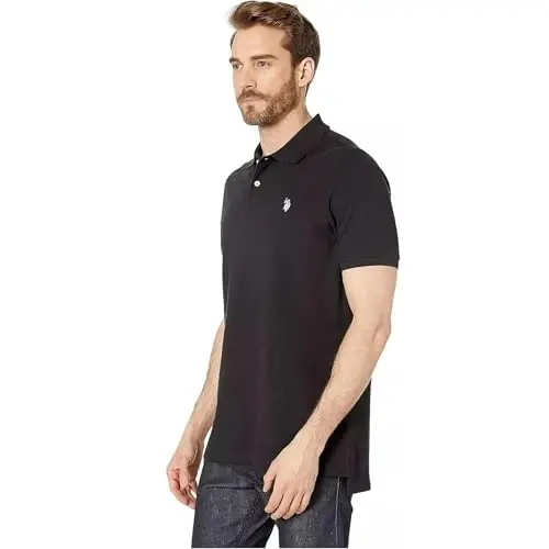 U.S. Polo Assn. Men's Classic Polo Shirt, Two-Button Closure Pique Polo Shirt, Summer Fashion Golf Shirt - 3