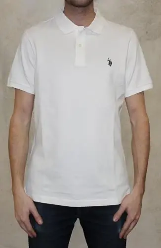 U.S. Polo Assn. Men's Classic Polo Shirt, Two-Button Closure Pique Polo Shirt, Summer Fashion Golf Shirt - 4